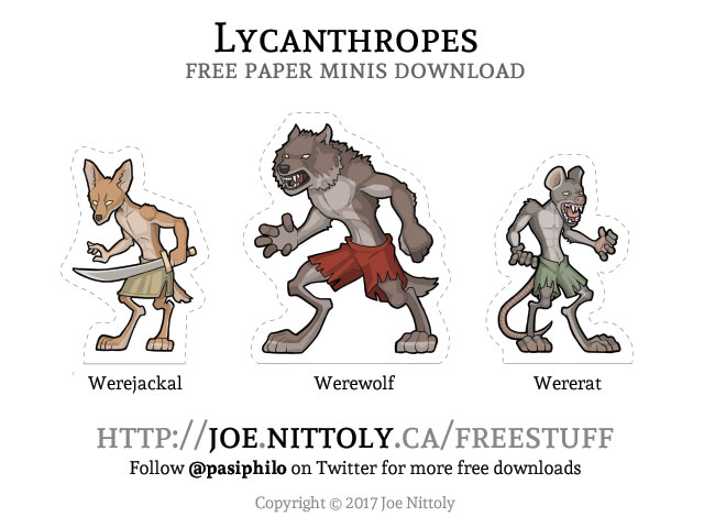 Lycanthropes Paper Minis