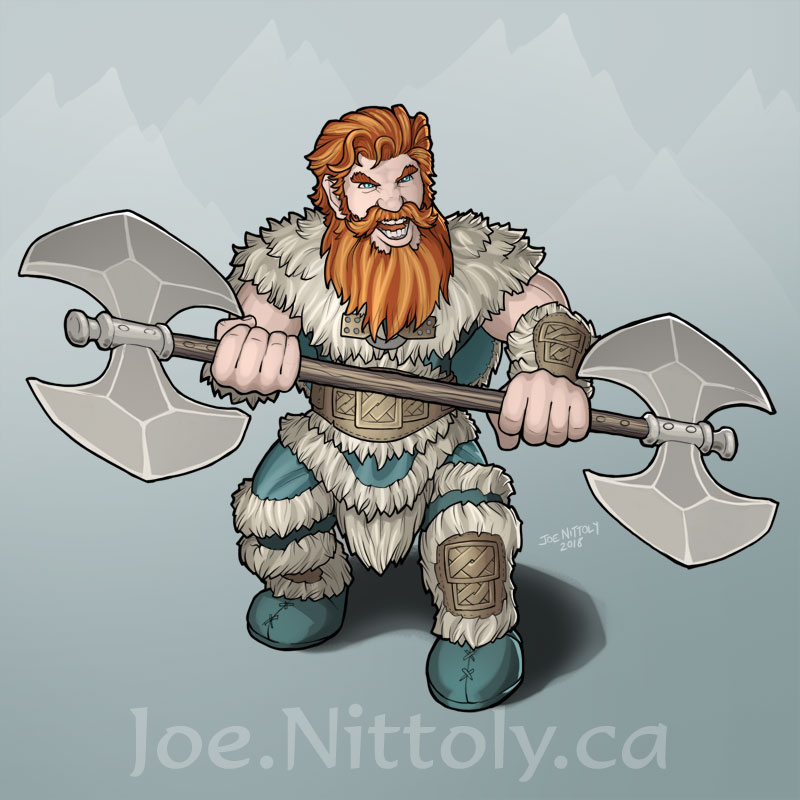 'Orick, Dwarf Barbarian' by Joe Nittoly