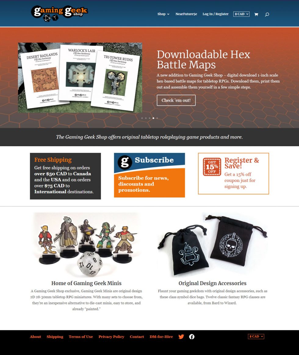 Gaming Geek Shop Online Store site Design Joe Nittoly