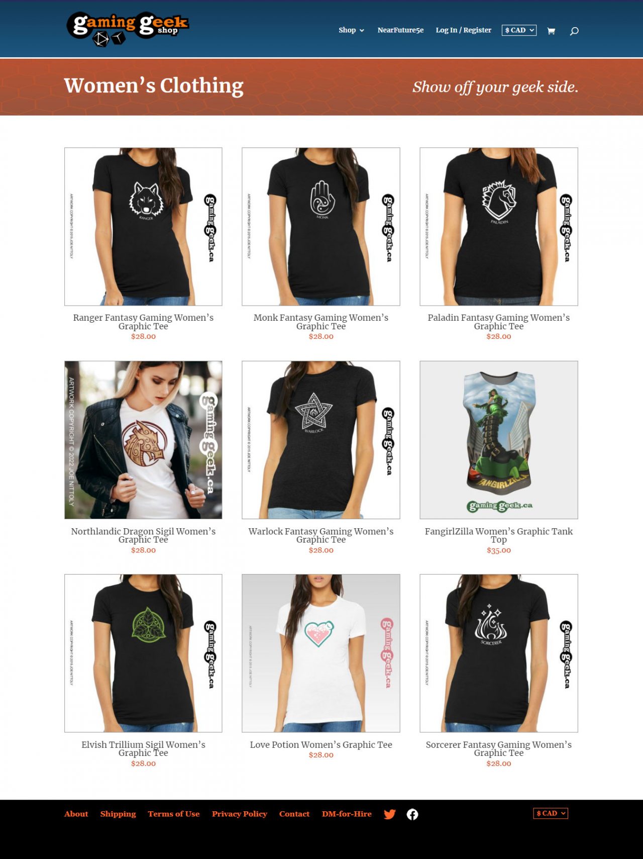 Gaming Geek Shop Online Store site Design Joe Nittoly