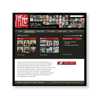 Sedai Historical Archive Website Design