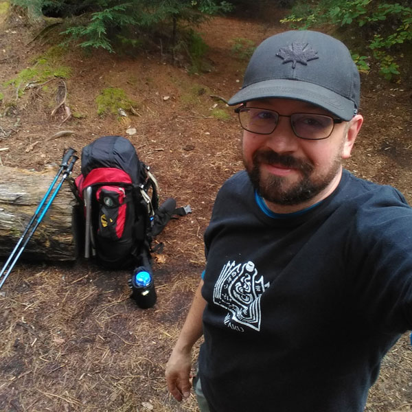 A photo of Joe Nittoly in Algonquin Park's interior.