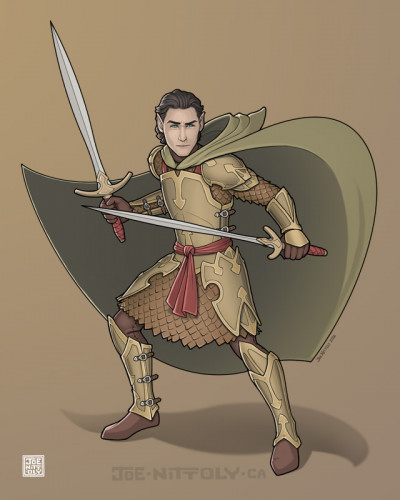 'Dual-Wielding Elf Fighter' by Joe Nittoly