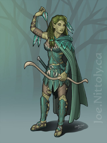 'Imri Olathana, Wild Elf Ranger' by Joe Nittoly