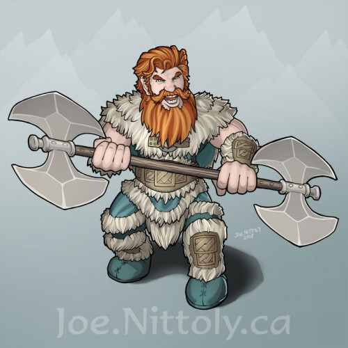 'Orick, Dwarf Barbarian' by Joe Nittoly