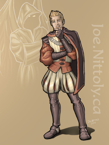 'Quintin, Aasimar Sorcerer/Warlock' by Joe Nittoly