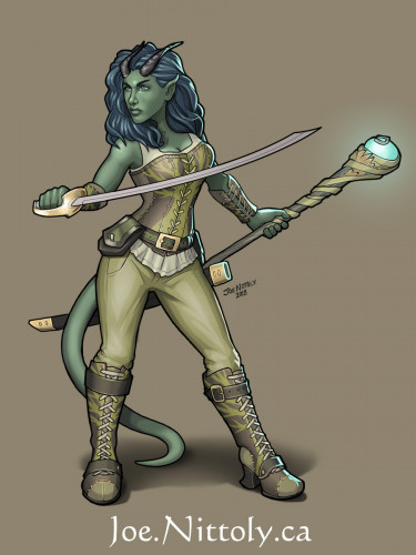'Ea, Tiefling Druid' by Joe Nittoly