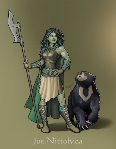 'Shiv, Half-Orc Ranger' by Joe Nittoly