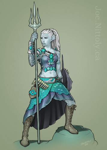 'Anryn, Triton Barbarian' by Joe Nittoly
