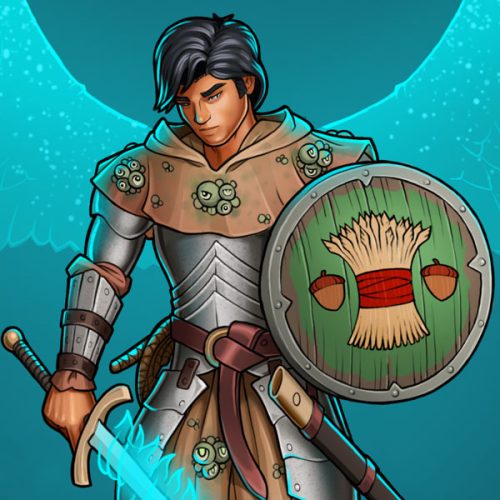 Illustration of an angelic hero
